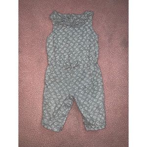 Gray with White Hearts Romper